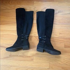 Lane Bryant Women’s 7W Flat Boots over Knee Suede